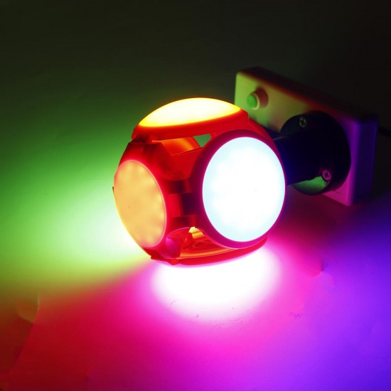 30W E27 LED Light Bulb UFO Football Shape Foldable Colorful Five-leaves Garage Lamp AC85-265V