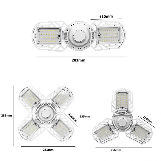 30W/45W/60W/80W E27 Radar Sensor LED Garage Light Bulb Deformable Ceiling Fixture Workshop Lamp AC85-265V 30W/45W/60W/80W E27 Radar Sensor LED Garage Light Bulb Deformable Ceiling Fixture Workshop Lamp AC85-265V
