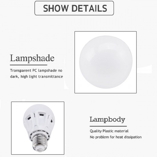 3/5/7/9W LED Bulb Spotlight E27 2835SMD Shop Office Radar sensor Lamp Bright