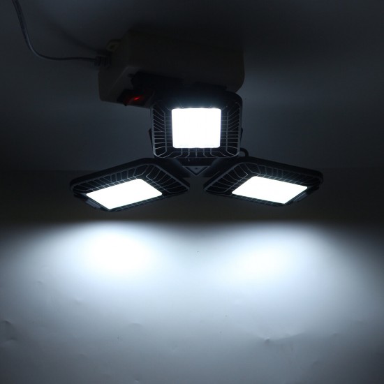 40/60W Deformable Garage Light Ultra-Bright E27 Trilight Lamp Set with 3 Panels