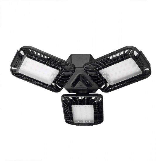 40/60W Deformable Garage Light Ultra-Bright E27 Trilight Lamp Set with 3 Panels