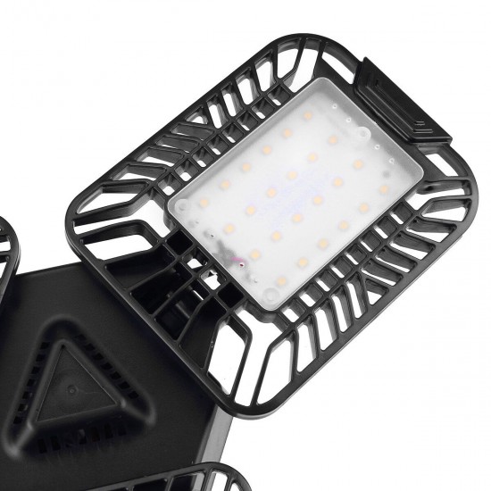 40/60W Deformable Garage Light Ultra-Bright E27 Trilight Lamp Set with 3 Panels
