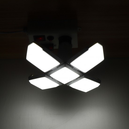 40W E27 LED Garage Light Four-Leaf Deformable High Bay Lamp Ceiling Warehouse Workshop Industrial Lighting