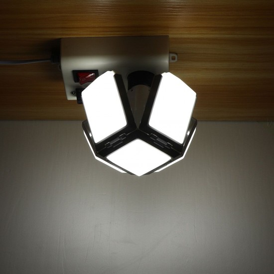 40W E27 LED Garage Light Four-Leaf Deformable High Bay Lamp Ceiling Warehouse Workshop Industrial Lighting