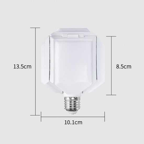 40W E27 LED Garage Light Four-Leaf Deformable High Bay Lamp Ceiling Warehouse Workshop Industrial Lighting