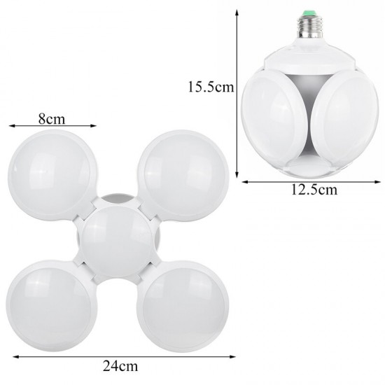 4+1 E27 LED Football Garage Light Bulb UFO Shape Industrial Indoor Foldable Home Lamp 85-265V