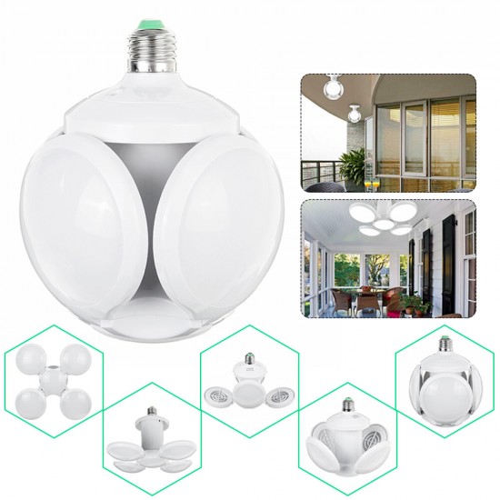 4+1 E27 LED Football Garage Light Bulb UFO Shape Industrial Indoor Foldable Home Lamp 85-265V