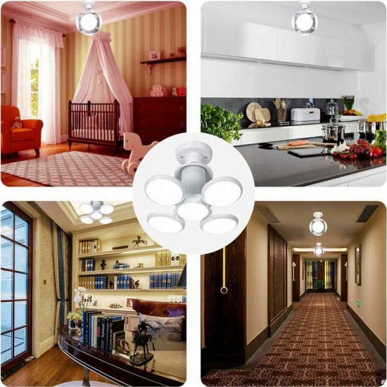 4+1 E27 LED Football Garage Light Bulb UFO Shape Industrial Indoor Foldable Home Lamp 85-265V