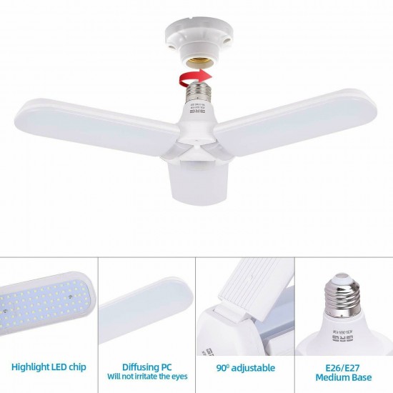 45W/60W Universal Deformable LED Garage Light E27 Foldable Ceiling Workshop Lamp 45W/60W Universal Deformable LED Garage Light E27 Foldable Ceiling Workshop Lamp