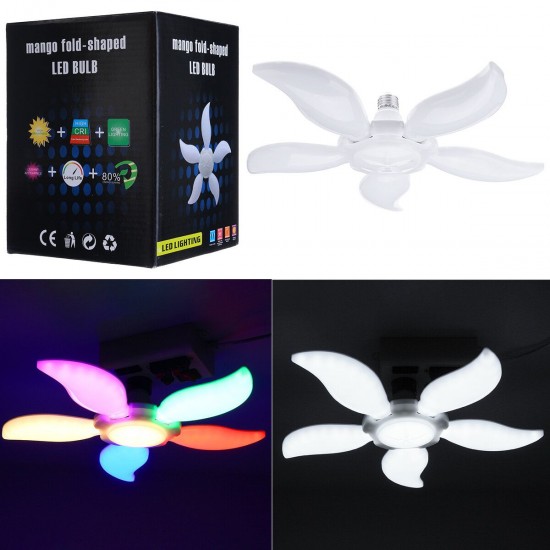 4800LM 5Leaf E27 LED Ceiling Lamp Universal Garage Light Screw Fan Blade Angle Adjustable Deformation LED Bulb Restaurant Lighting 4800LM 5Leaf E27 LED Ceiling Lamp Universal Garage Light Screw Fan Blade Angle Adjustable Deformation LED Bulb Restaurant Lighting