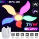 4800LM 5Leaf E27 LED Ceiling Lamp Universal Garage Light Screw Fan Blade Angle Adjustable Deformation LED Bulb Restaurant Lighting