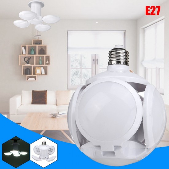 50W E27 Football UFO LED Garage Lamp Workshop Folding Light Deformable Ceiling Bulb AC165-265V