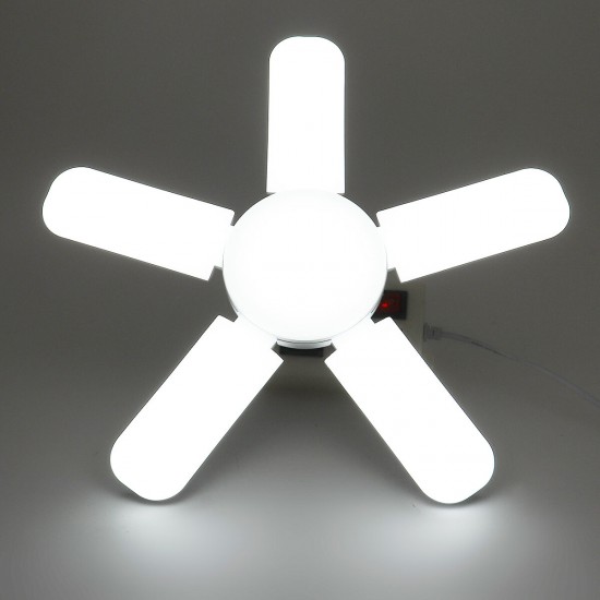 5+1 LED Garage Light 6500K Foldable Deformabl Ceiling Fixture Light Shop Workshop Lamp