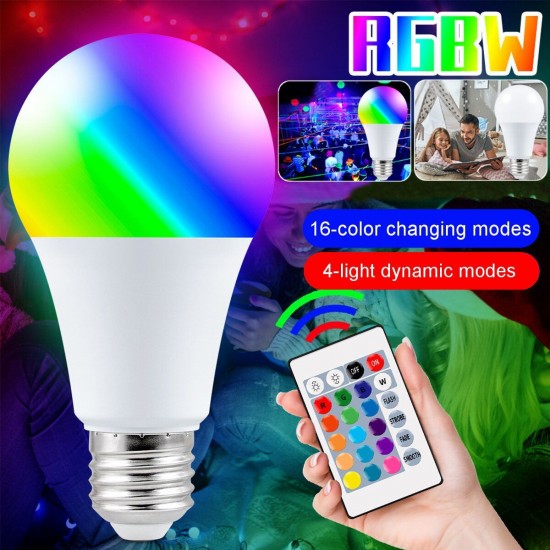 5W 10W 15W RGB E27 LED Globe Light Bulb 16 Color Changing 4 Mode Lamp + 24Keys IR Remote Control AC85-265V