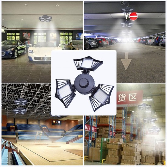 60/80/100W LED Garage Lights Deformable Ceiling Fixture Workshop Shop Three-Leaf 60/80/100W LED Garage Lights Deformable Ceiling Fixture Workshop Shop Three-Leaf