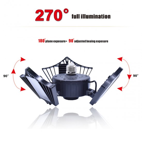 60/80/100W LED Garage Lights Deformable Ceiling Fixture Workshop Shop Three-Leaf 60/80/100W LED Garage Lights Deformable Ceiling Fixture Workshop Shop Three-Leaf