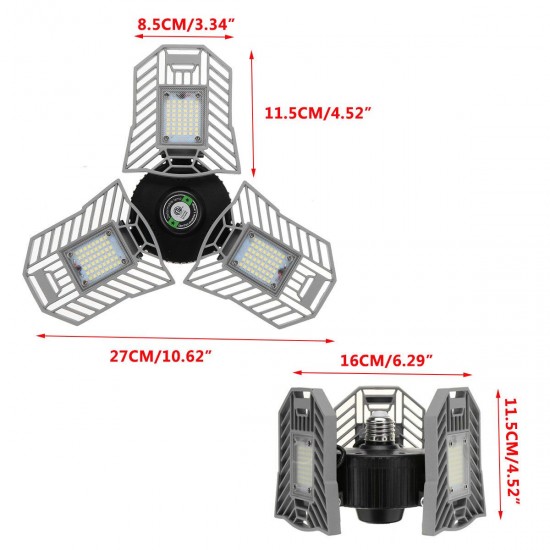 60W 85-265V Deformable LED Garage Light Super Bright Ceiling Lamp E27 Base 60W 85-265V Deformable LED Garage Light Super Bright Ceiling Lamp E27 Base
