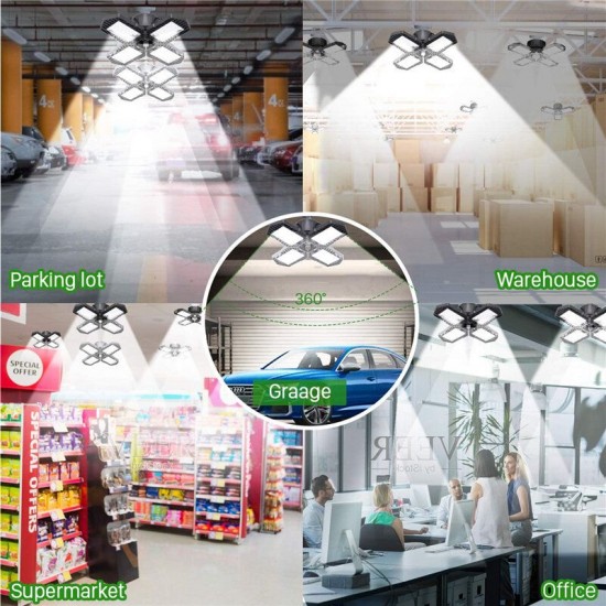 60W E27 132 LED Garage Light 4 Blades Deformable Ceiling Lamp For Workshop Factory AC85-265V 60W E27 132 LED Garage Light 4 Blades Deformable Ceiling Lamp For Workshop Factory AC85-265V
