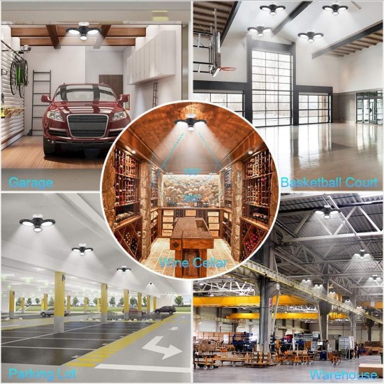 60W E27 2835SMD Radar Sensor LED Garage Light Bulb Foldable Three-Leaves Warehouse Ceiling Lamp AC85-265V 60W E27 2835SMD Radar Sensor LED Garage Light Bulb Foldable Three-Leaves Warehouse Ceiling Lamp AC85-265V
