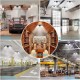 60W E27 2835SMD Radar Sensor LED Garage Light Bulb Foldable Three-Leaves Warehouse Ceiling Lamp AC85-265V