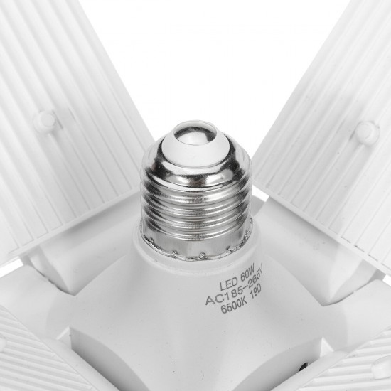 60W E27 Deformable 246LED Garage Light Bulb Four-leaf Indoor Ceiling High Bay Fixture Lamp AC85-265V
