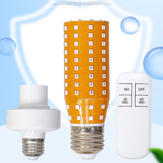 60W Remote Control 2835 E27 LED Bulb Ultraviolet Sterilization Light Disinfection Home Lamp AC85-265V