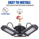 85-220V 60W E27 Deformable Garage Light Pure White/Cool White Three Leaf LED Light Bulb for Basement Parking Lot