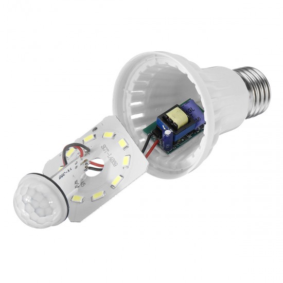 AC 85V-265V 6500K 240 lm 9W 120° E27 12 LED Globe Bulb Light Motion Sensor Lamp