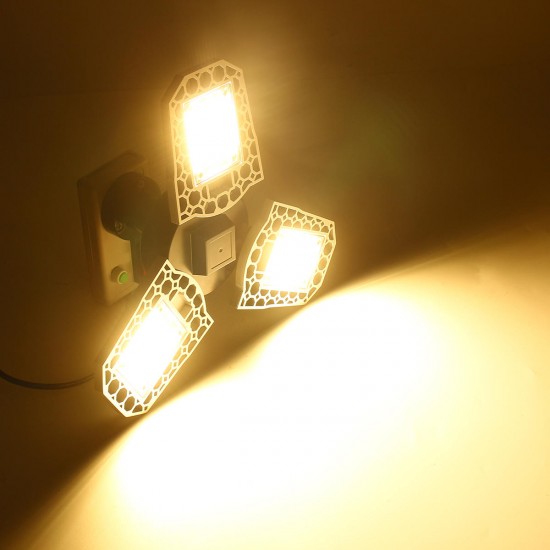 AC100-277V E27 60W LED Bulb Deformable Induction Light Sensor Garage Lamp for Parking Lot Warehouse