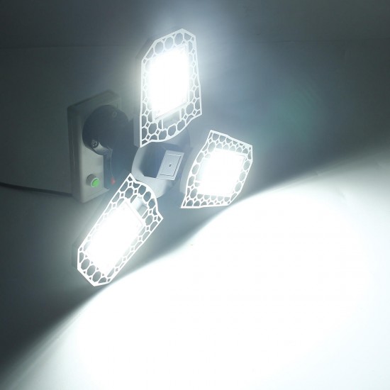 AC100-277V E27 60W LED Bulb Deformable Induction Light Sensor Garage Lamp for Parking Lot Warehouse