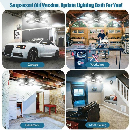 AC85-265V 60W E27 LED Light Bulb Three-Leaves Deformable Foldable Workshop Ceiling Garage Lamp AC85-265V 60W E27 LED Light Bulb Three-Leaves Deformable Foldable Workshop Ceiling Garage Lamp