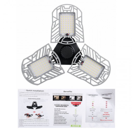 AC85-265V 60W LED Bulb Pure White Shop Utility Ceiling Deformable Daylight Garage Light AC85-265V 60W LED Bulb Pure White Shop Utility Ceiling Deformable Daylight Garage Light