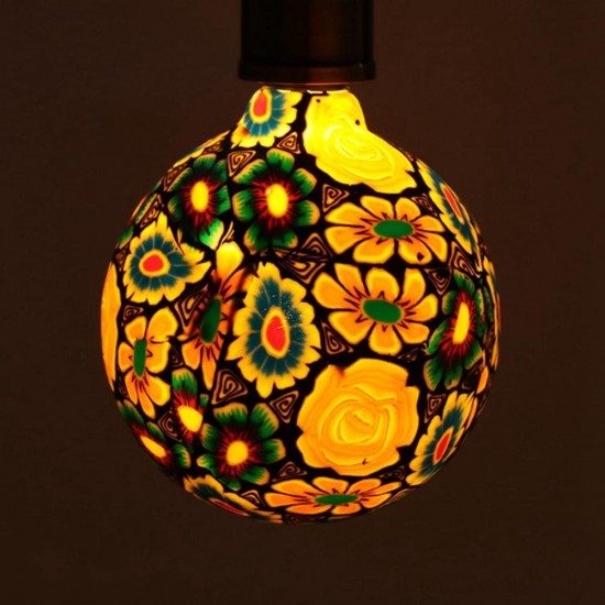 AC85-265V CN-125HDFH 4W E27 SMD2835 Warm White G125 Vintage Tiffany Glass 3D Art LED Light Bulb AC85-265V CN-125HDFH 4W E27 SMD2835 Warm White G125 Vintage Tiffany Glass 3D Art LED Light Bulb