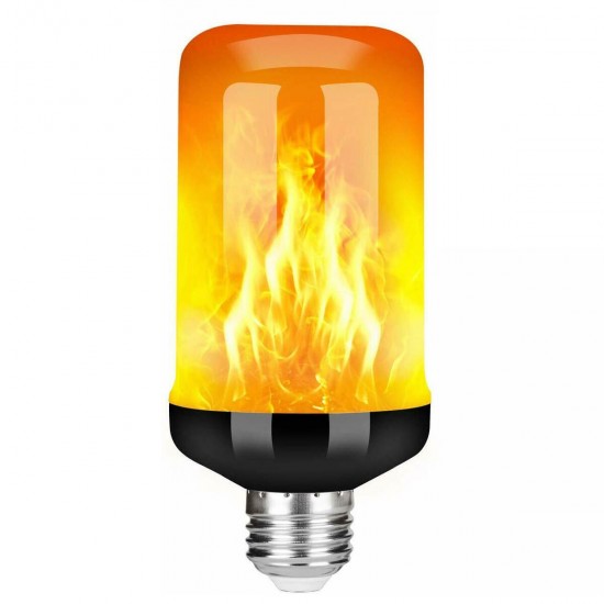 AC85-265V E27 7W Flame Effect Fire Light Bulb Gravity Sensor 4 Modes Flickering Lamp