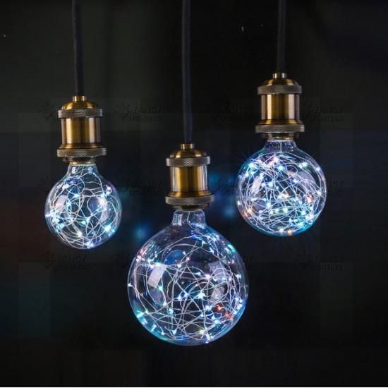 AC85-265V E27 G80 G95 G125 RGB LED Holiday Christmas Fairy Wire Light Bulb for Decoration