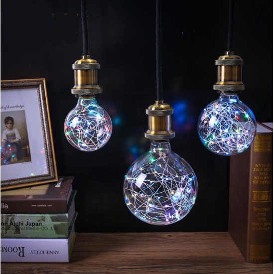 AC85-265V E27 G80 G95 G125 RGB LED Holiday Christmas Fairy Wire Light Bulb for Decoration