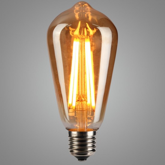 AC85-265V E27 ST64 4W Warm White Retro Antique COB Edison LED Light Bulb for Home Living Room Decor