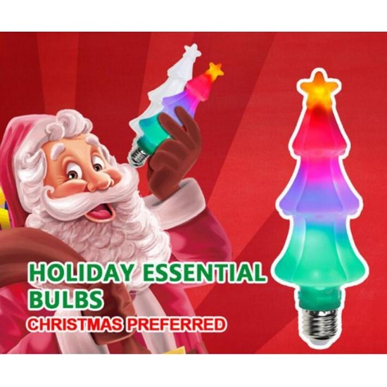 AC85-265V E27 1W RGB+Yellow Christmas Tree Shape LED Light Bulb for Holiday Decor AC85-265V E27 1W RGB+Yellow Christmas Tree Shape LED Light Bulb for Holiday Decor