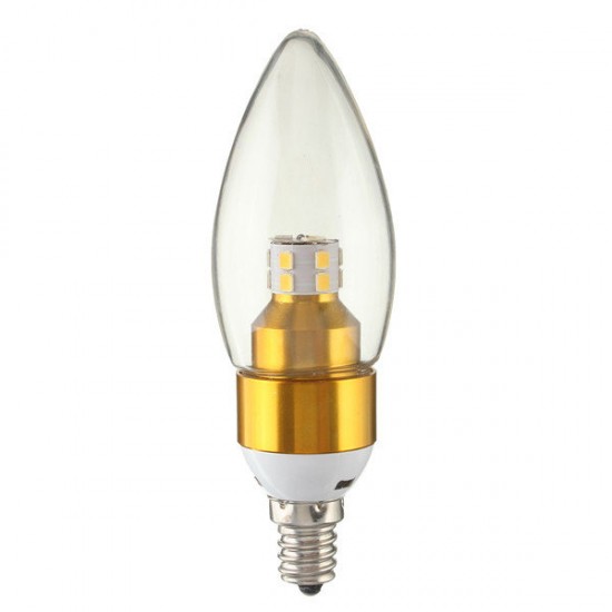 E12/E14/E27 3W Non-Dimmable LED Candle Golden Light Bulb White/Warm White 85-265V