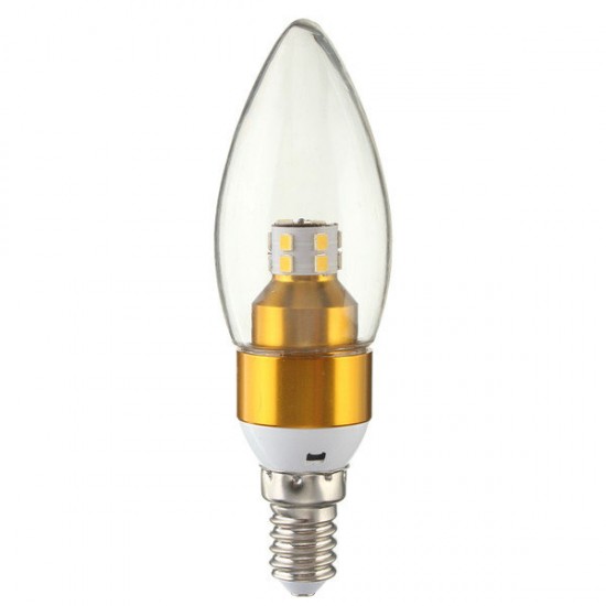 E12/E14/E27 3W Non-Dimmable LED Candle Golden Light Bulb White/Warm White 85-265V