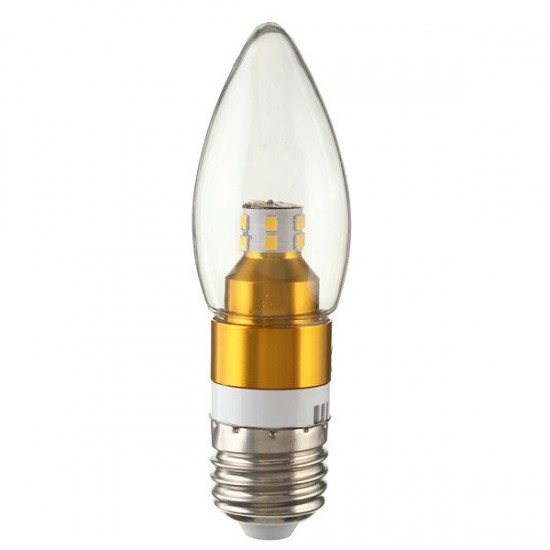 E12/E14/E27 3W Non-Dimmable LED Candle Golden Light Bulb White/Warm White 85-265V