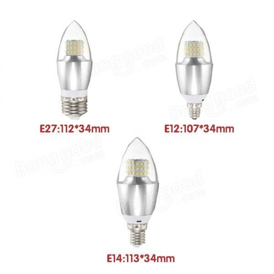 E14 E12 E27 7W 470LM 60 SMD 3014 LED White Warm White Glass Candle Bulb Light Non-Dimmable AC85-265V E14 E12 E27 7W 470LM 60 SMD 3014 LED White Warm White Glass Candle Bulb Light Non-Dimmable AC85-265V