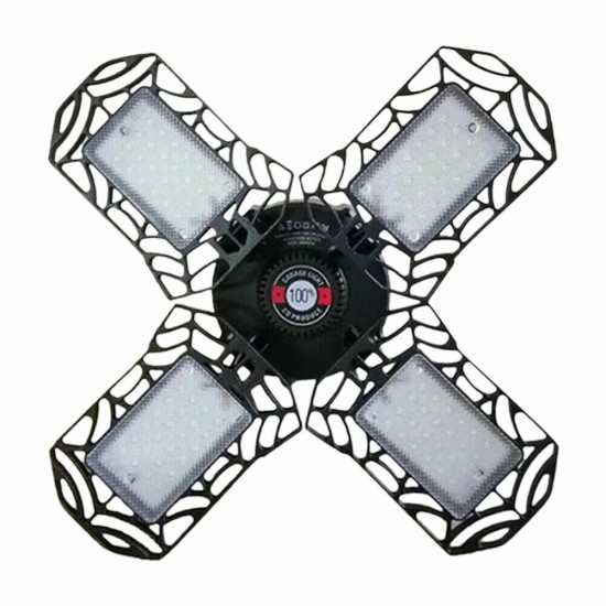 E26 E27 80W 100W E27 LED Bulb Four-Leaves Shop Garage Light Deformable Panels Ceiling High Bay Lamp AC85-265V E26 E27 80W 100W E27 LED Bulb Four-Leaves Shop Garage Light Deformable Panels Ceiling High Bay Lamp AC85-265V