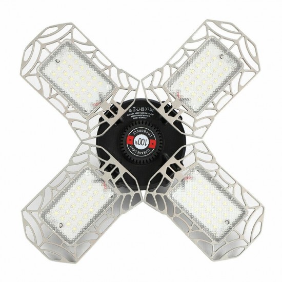 E26 E27 80W 100W E27 LED Bulb Four-Leaves Shop Garage Light Deformable Panels Ceiling High Bay Lamp AC85-265V E26 E27 80W 100W E27 LED Bulb Four-Leaves Shop Garage Light Deformable Panels Ceiling High Bay Lamp AC85-265V