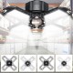 E26 E27 80W 100W E27 LED Bulb Four-Leaves Shop Garage Light Deformable Panels Ceiling High Bay Lamp AC85-265V E26 E27 80W 100W E27 LED Bulb Four-Leaves Shop Garage Light Deformable Panels Ceiling High Bay Lamp AC85-265V