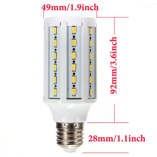 E27 15W 60 SMD 5630 White/Warm White LED Corn Light Bulbs AC 110V