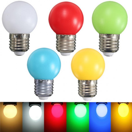 E27 2W PE Frosted LED Globe Colorful White/Red/Green/Blue/Ylellow Lamp AC110-240V