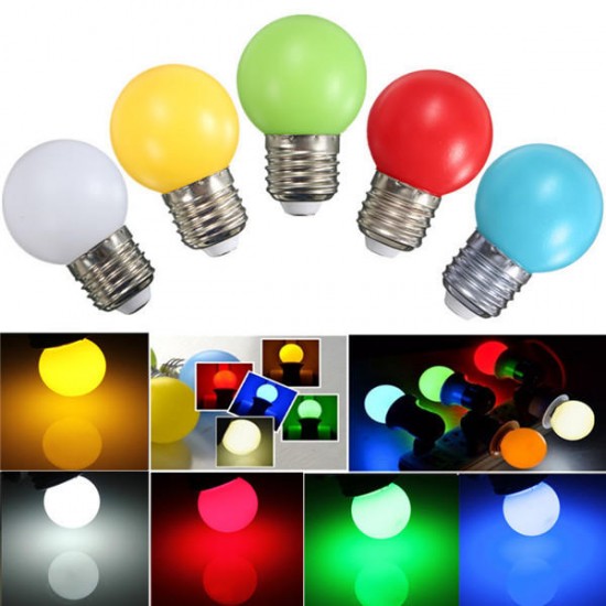 E27 2W PE Frosted LED Globe Colorful White/Red/Green/Blue/Ylellow Lamp AC110-240V