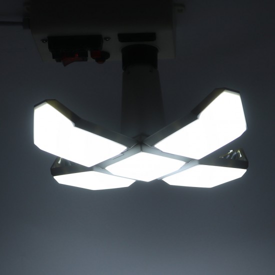 E27 35W Foldable LED Garage Light SMD2835 Deformable Square Four-Leaves Panels Ceiling Lamp AC165-265V