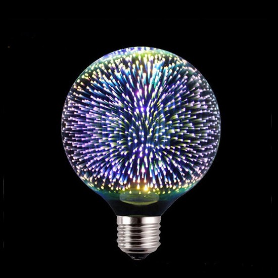 E27 3D Pure White Creative LED Fireworks Decorative Light Bulb Screw Chandelier AC85-265V